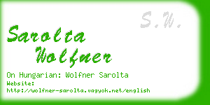 sarolta wolfner business card
